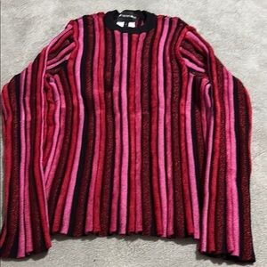 Emporio Armani Red and Pink Striped Knit top